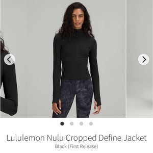Lululemon Nulu Cropped Define Jacket in Black.